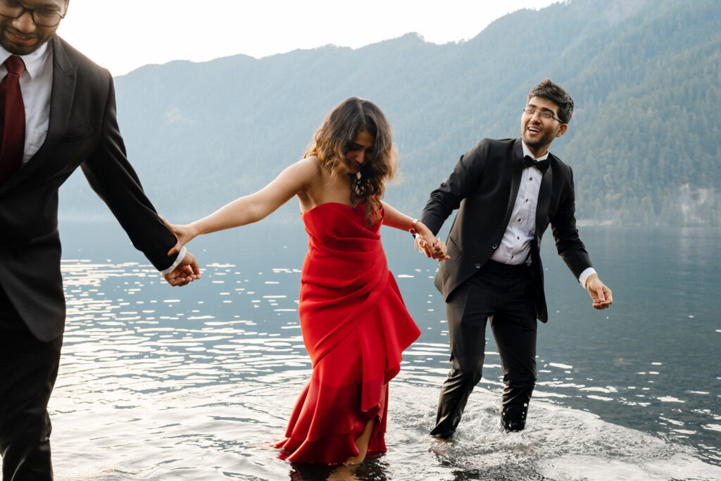 Bride is helped get out of Lake Crescent