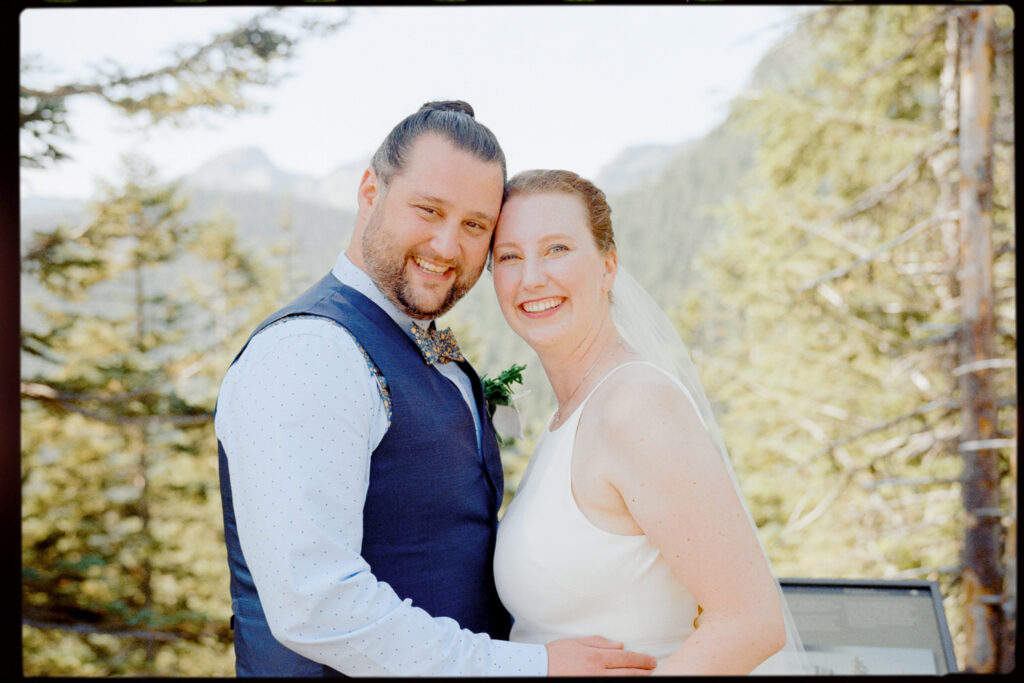 Bride and Groom portrait at Mt. Rainier National Park. 