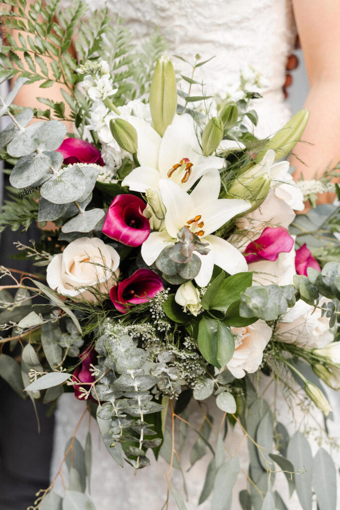 Close-up of the bridal bouquet